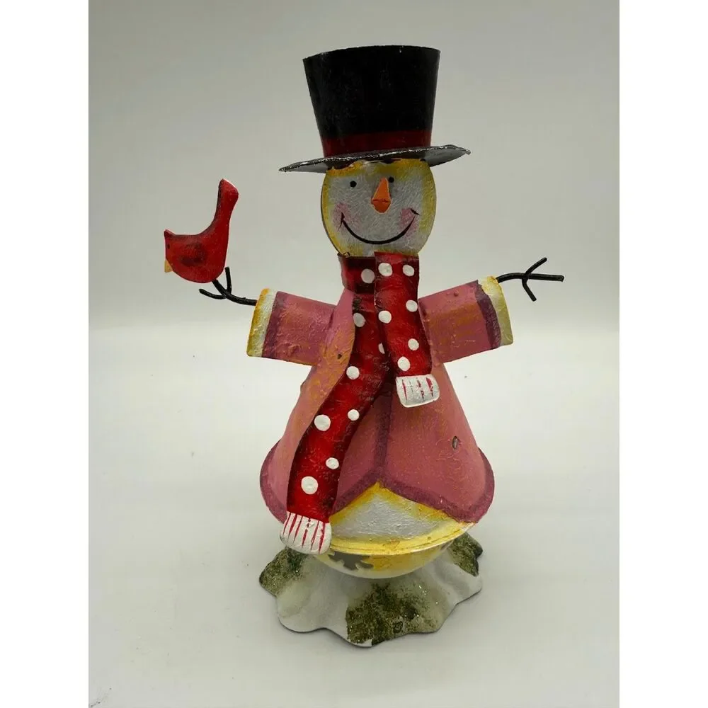 Decorative metal snowman